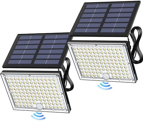 JACKYLED Motion Solar Lights, 2 Pack, 113 LED