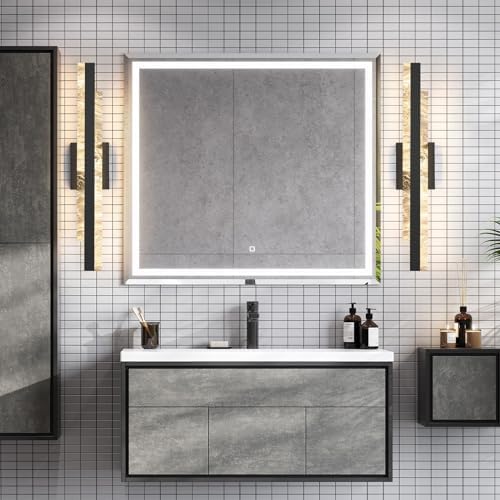 24 Inch LED Bathroom Vanity Light, Matte Black