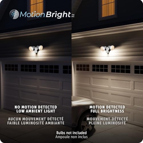 GLOBE 180-Degree 240 W Twin Head White Hardwired Motion Sensor
