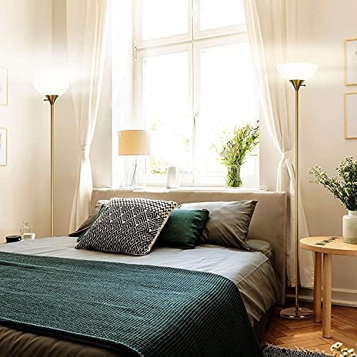 Brightech Sky Dome Dimmable LED Floor Lamp, Brass/Gold