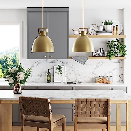 Nathan James Leigh Pendant Light, Antiqued Brass