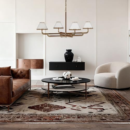 54-inch 4-Light Linen Chandelier