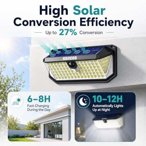 416 LED Solar Outdoor Motion Sensor Lights, 300° Angle