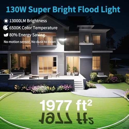 Olafus 130W 13000LM 5-Head LED Flood Light