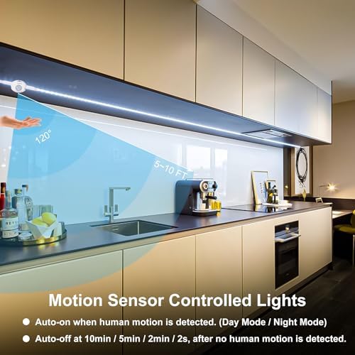Motion Sensor Under Cabinet Lights, 6 Pcs, 12 Inch
