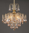 Q&S Modern Gold Crystal Chandelier, 6 Lights