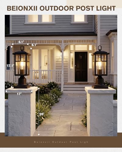 Beionxii 17Inch Outdoor Post Lights, 2 Pack