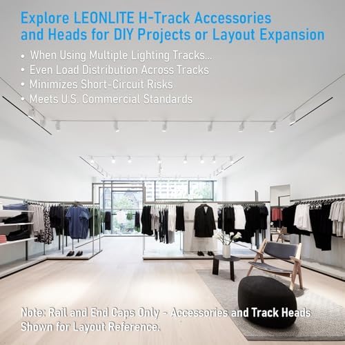 LEONLITE 4FT H-Type Track Rail, White