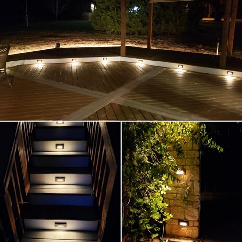 SUNVIE 6" Low Voltage Step Lights Outdoor 5W 3000K Black Aluminum