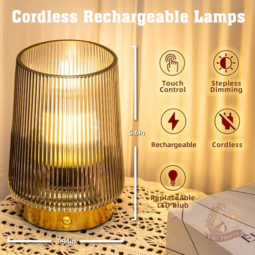 MJ PREMIER Rechargeable Cordless Table Lamp