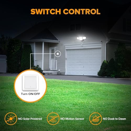LUTEC 80W 9000LM 4-Head LED Flood Light, Black