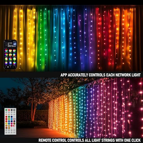 Dazzle Bright 300 LED RGB Curtain String Lights