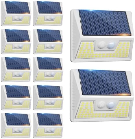 vighep 12-Pack White Solar Motion Sensor Lights