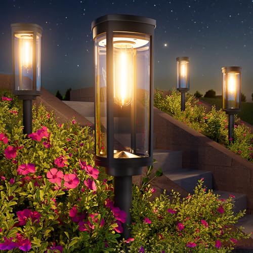 BITPOTT Solar Pathway Lights — Warm White, 8-Pack - Field & Lumen Lighting