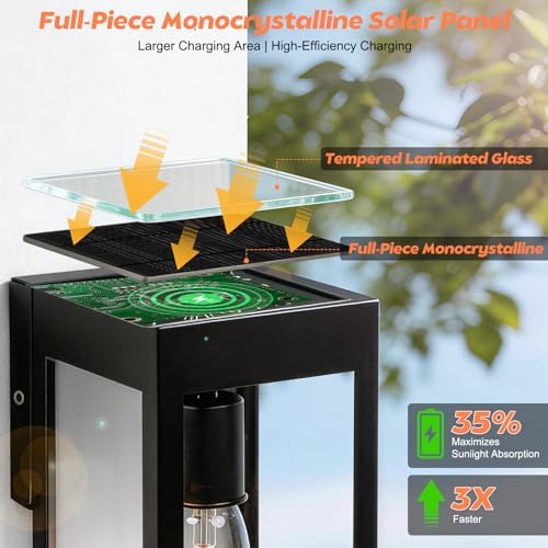 Solar Sconce Light, Dusk-to-Dawn Porch Lantern