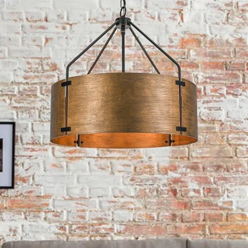 22" Copper Bronze Drum Chandelier
