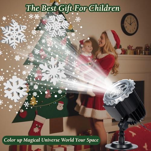 3D Dynamic Snowflake Projector Lights, Waterproof Indoor Outdoor