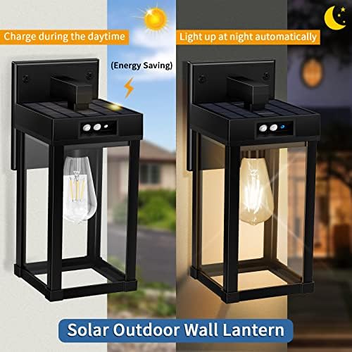 Solar Wall Lights, 2 Bulbs, Motion Sensor