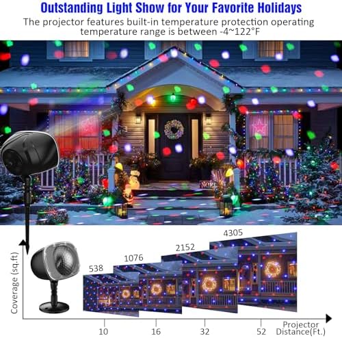 15 Colors Snowfall Projector Lights Outdoor with Remote