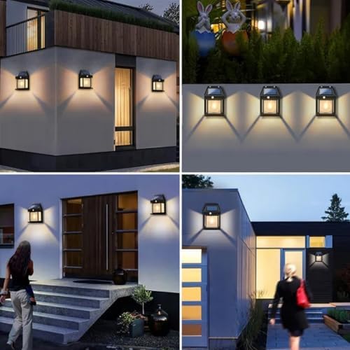 4pcs Solar Fence Lights, Motion Sensor, 600LM