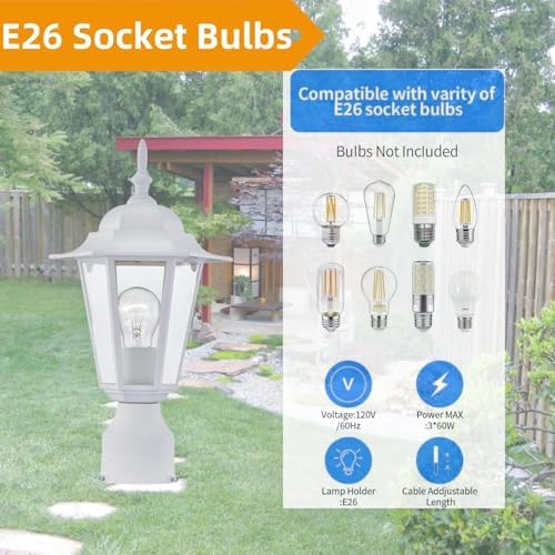 WISBEAM 2-Pack Outdoor Post Lights, White