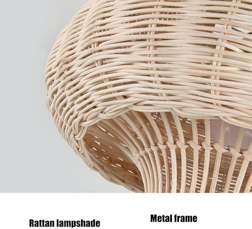 17.7" Boho Rattan Chandelier