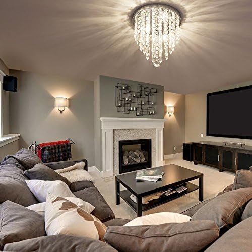 lifeholder 2-Light Crystal Flush Mount Chandelier