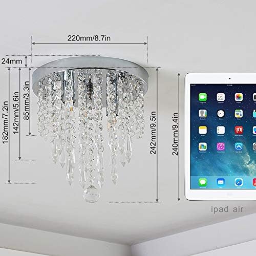 lifeholder 2-Light Crystal Flush Mount Chandelier