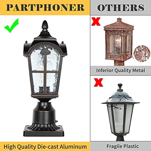 120V Black Dusk-to-Dawn Aluminum Outdoor Post Light