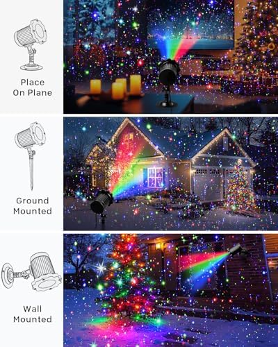 Laser Christmas Projector Lights, Outdoor Moving Stars