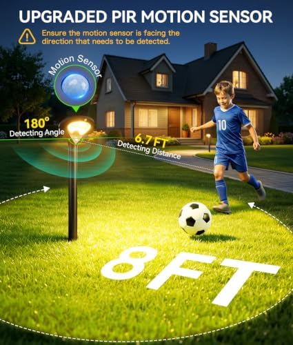 ELECLINK Solar Motion Sensor Pathway Lights, 6 Pack