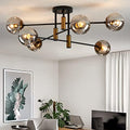 6-Light Black and Gold Sputnik Ceiling Chandelier