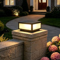 9.84 Inch Black Square Outdoor Column Post Light