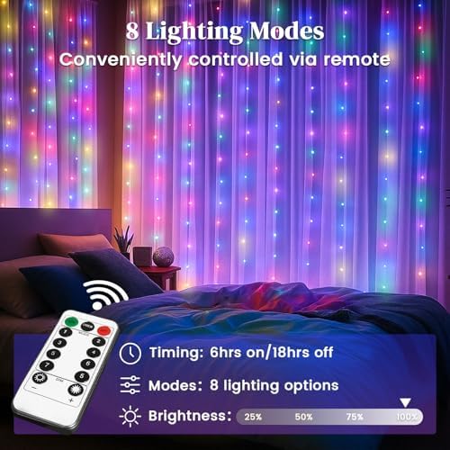 DomeStar 300 LED Fairy Curtain Lights, 9.8 x 9.8 FT