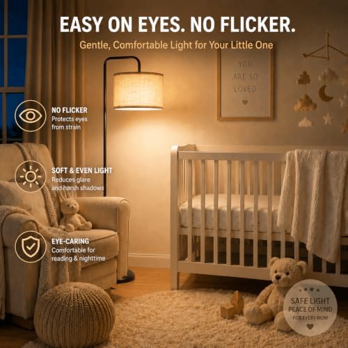 TJOY Black Standing Floor Lamp with 3 CCT Bulb