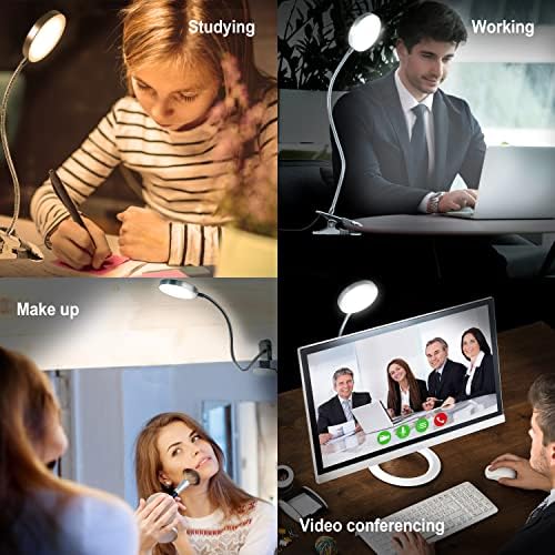 LiFMIRA Clip-On Reading Lamp, 5 Color Modes, 8W