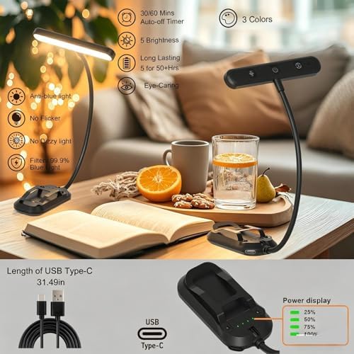 Rechargeable Book Clip Light