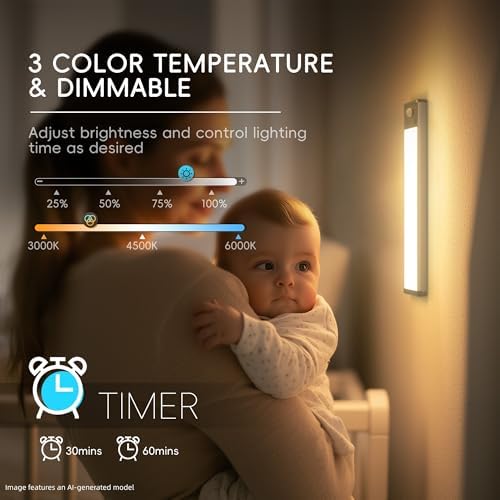 Hopedone 3-Pack Motion Sensor Under Cabinet Lights