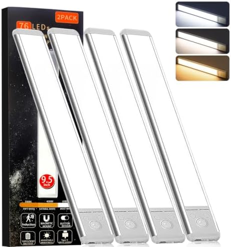 4Pack Wireless Rechargeable Sensor Under Cabinet Lights