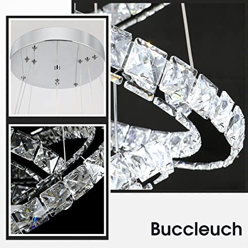 Buccleuch Modern Crystal Chandelier, Silver