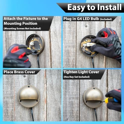 Brass Low Voltage LED Step Light, 3.13in Wide