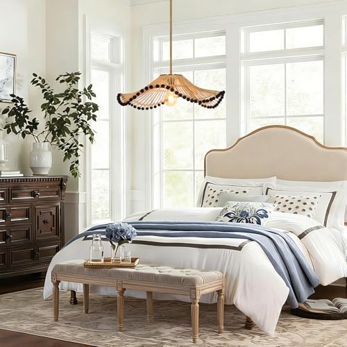 23.6" Boho Rattan Pendant Light