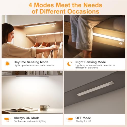 Gritin 14.7inch Under Cabinet Lighting Rechargeable 2 Pack
