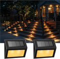 XLUX Warm White Solar Deck Step Lights, 2 Pack