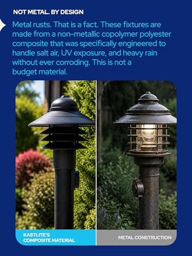 KASTLITE Black Nautical Post Lamp, 10"