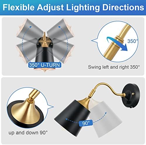 TRLIFE Dimmable Plug-In Wall Sconces, 2 Pack
