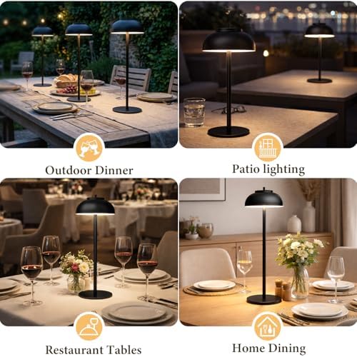 Cordless Rechargeable LED Table Lamps, 2 Pack