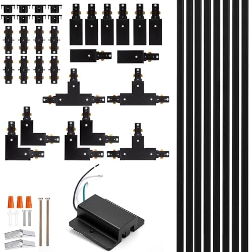iCreating H-Track Lighting Rails Kit, 26ft Black