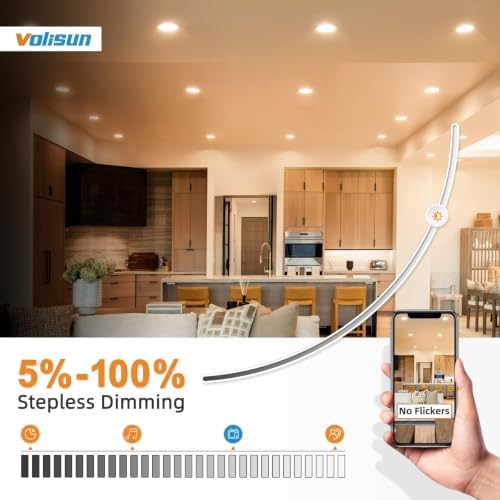 VOLISUN 60 Pack 6 Inch Ultra-Thin Recessed Lighting