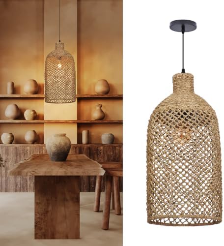 Arturesthome 1-Light Rustic Rattan Chandelier